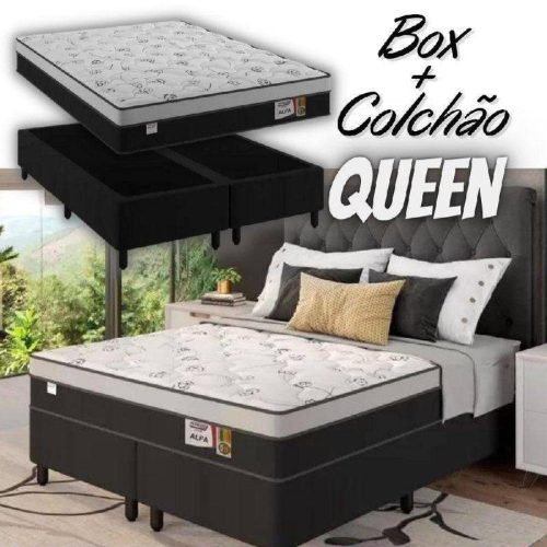 Cama Box Casal Box Colch O Plumatex Molas Ensacadas Alfa Eba