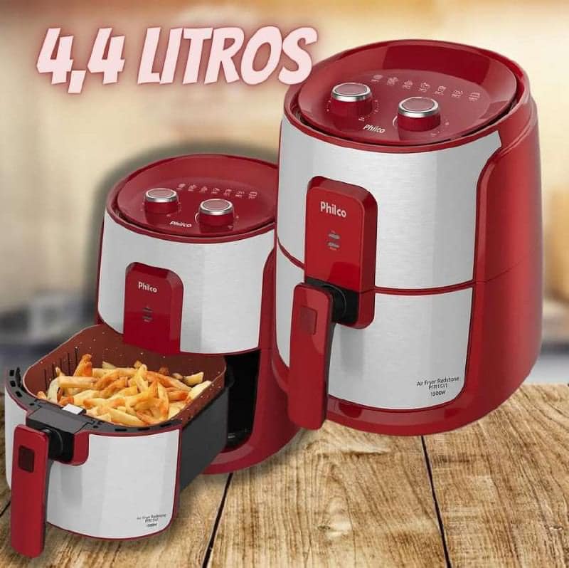 Fritadeira Air Fryer Sem Óleo Philco PFR15VI, 4.4L, 1500W, 127V, Vermelho -  53801075 - Eba Promoção