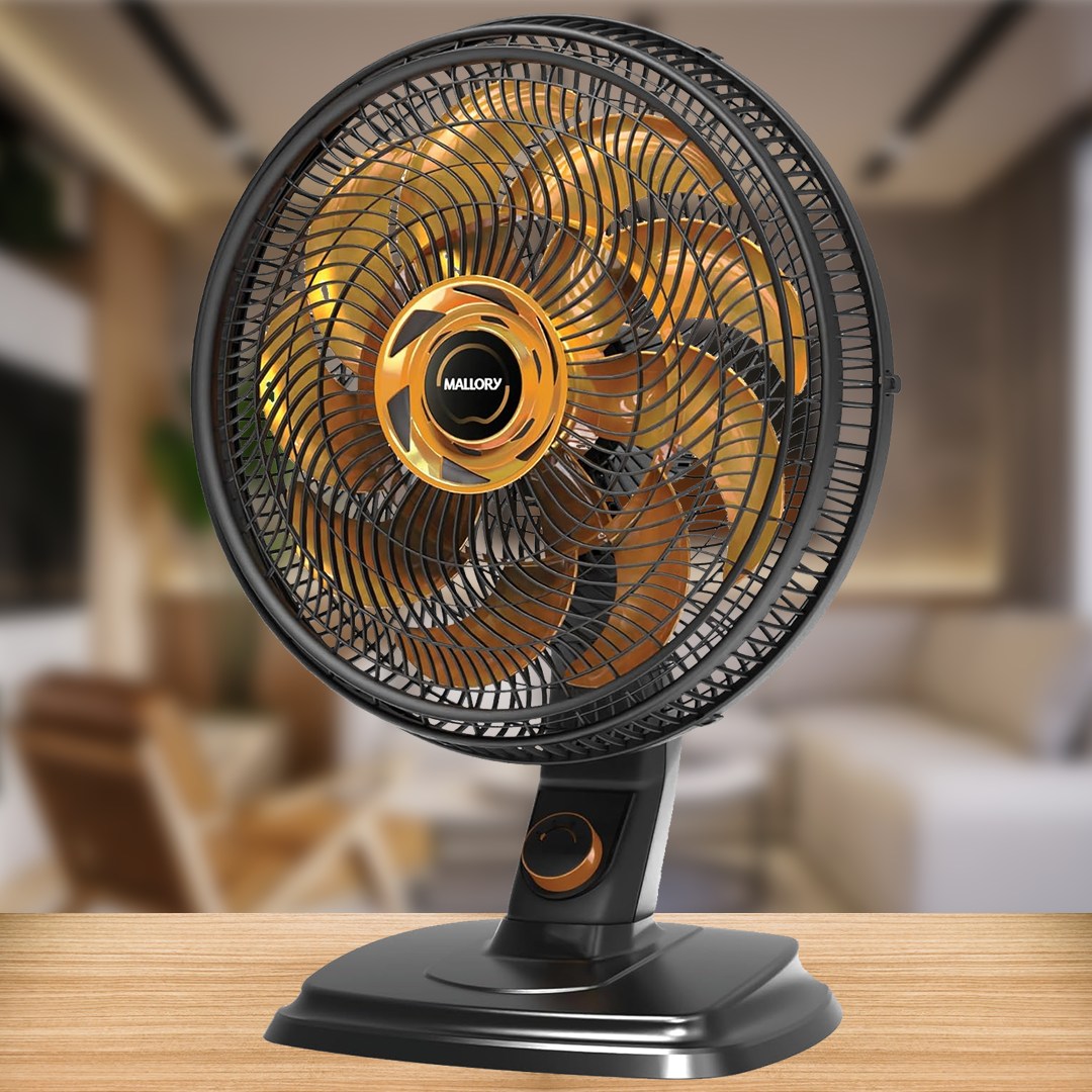 Ventilador de Mesa e Parede Mallory Egeo, Silencioso, Hélice de 15 pás ...