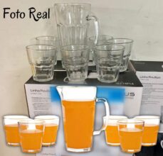 Conjunto de Jarra 1L e Copos 300ml de Vidro Haus – Pavillion 7 Peças