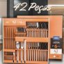 Faqueiro 42 Pçs Inox Siena Serve 6 Pessoas Brinox 5109/120