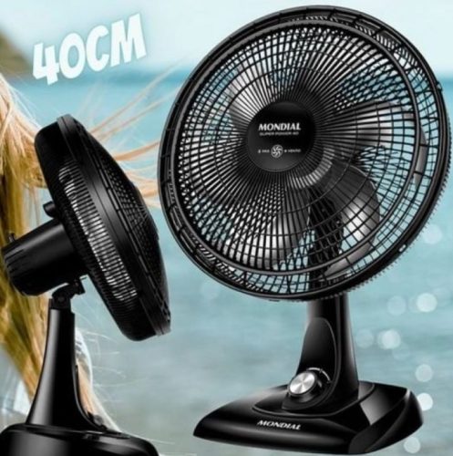 Ventilador De Mesa 40cm Super Power, Mondial, 110V, 140W, Preto/Prata ...