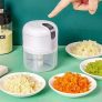 Mini Processador Alimentos Elétrico 250ml Sem Fio – Tritura Alho, Pimenta, Frutas e Legumes – Praticidade na Cozinha Diária – PARRON (Branco)
