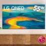 Smart TV LG 55 Polegadas 4K UHD, 4 HDMI, 2 USB, Bluetooth, FreeSync Premium, ThinQ AI, Google Assistente, Alexa, Prata Escuro – 55QNED7SSQA