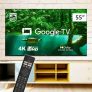 Smart TV Philips 55″ 4K 55PUG7408/78, Google TV, Comando de Voz, Dolby Vision/Atmos, VRR/ALLM, Bluetooth*