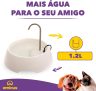 AMICUS – Fonte Bebedouro de Água Portátil AQUA MINI para Gatos e Cães – Fontes de Água para Pets, Bebedouro para Animais de Estimação – Adaptável, Aço Inoxidável, Bivolt – 1,2L de Capacidade – Branca