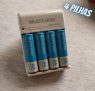 Carregador de Pilhas Multilaser AA/AAA + 2 Pilhas AA 2500Mah + 2 Pilhas AAA 1000Mah – CB045, turquoise, 83 x 59 x 55mm