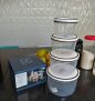 Kit Potes de Plástico Hermético, Redondo, 4 unidades, Electrolux, Transparente/Branco