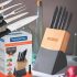 💕 JG STORE Kit 10 Peças Jogo De Utensílios De Silicone Maciço Cozinha Inox Pegador Espátula Colher Concha Pincel (Preto)