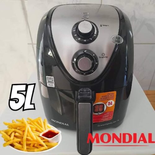 Fritadeira Sem Óleo Air Fryer 5L, Mondial, Preto/Inox, 1900W, 110V