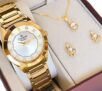 Kit Relógio Feminino Champion Analógico Ch24759w – Dourado