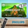 cSmart TV Philips Ambilight 43″ 4K 43PUG7908/78, Google TV, Comando de Voz, Dolby Vision/Atmos, VRR/ALLM, Bluetooth