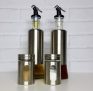 2 PORTA AZEITE E VINAGRE + 2 SALEIRO E PIMENTEIRO ACO INOX – KIT 4 PCS