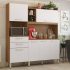 🛍️Armário para Cozinha 6 Portas 2 Gavetas Luna Plus Imop Móveis Cinamomo/off …