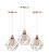 Kit 3 Lustre Pendentes Diamante Luminárias de Teto Cabo Regulável Modelo Diamante Rose Gold