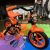 Bicicleta Arco Iris Infantil Aro 12 Preto e Laranja Track Bikes