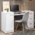 Escrivaninha/Mesa de Computador com 1 Gaveta e Prateleira Organizadora para Quarto ou Escritório de Estudo (Branco)