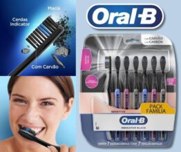 ✅ Oral-B Escova de Dente Indicador Black Charcoal 7 Unidades