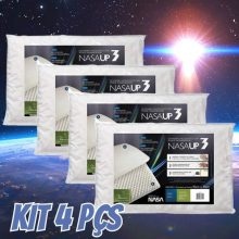 kit 4 pçs travesseiro nasa up 3 p/fronhas 50×70 cm – Fibrasca, Branco