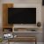 Painel Para TV Até 50 Polegadas Quarto/Sala Com Nichos E Prateleiras Suspenso cor:OffWhite/Freijo