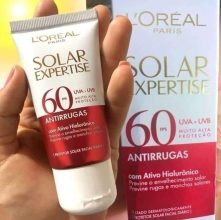 L’Oréal Paris Protetor Solar Facial Antirrugas FPS60 com Ativo Hialurônico Solar Expertise, 40g