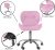 Cadeira Office Eiffel Slim Com Base Giratória E Ajustável Cor:Rosa