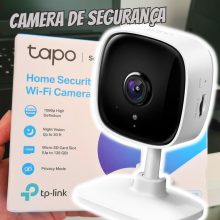 Camera de Segurança Wi-Fi, 1080p Full HD TP-Link Tapo C100, Visão Noturna, Audio de Duas Vias, Trabalha com Alexa, Detecção de Movimento, 512G de armazenagem, Armazenamento na Nuvem