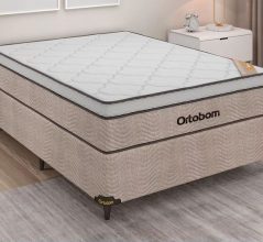 Cama Box Casal (Box + Colchão) Ortobom – de Mola 61cm de Altura New Ortotech