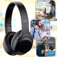 I2GO, Headphone Bass 300, Bluetooth, Microfone Integrado, Controle Multimídia, Até 10h de bateria, Tecnologia Dual Connect, Entrada cabo auxiliar P2 (incluso), Dobrável, Preto