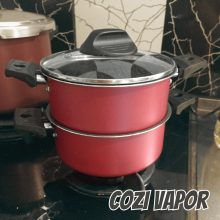 Cozi Vapor com Tampa, Brinox, Especiarias 7102/150, Vermelho Cereja