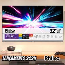 Smart TV 32” Philco PTV32K34RKGB Roku TV Led Dolby Audio