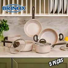 Brinox – Jogo de Panelas 5 Peças Ceramic Life Suprema – Vanilla