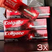 Colgate Creme Dental Clareador Luminous White Carvão Ativado 70G 3 Unidades