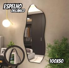 Espelho 100×50 Orgânico Grande Corpo Inteiro Luxo Suporte