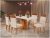 Mesa de Jantar 6 Cadeiras Retangular Mel e Off White Viena