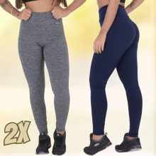 Kit 2 Legging Peluciada Inverno Cintura Alta