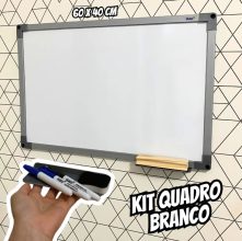 Kit Quadro Branco Uv Moldura Mdf Revestido Alumínio Soft STALO, 40×30