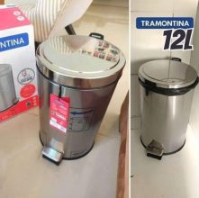 Tramontina 94538/112 – Lixeira com Pedal em Aço Inox Acabamento, 12Litros