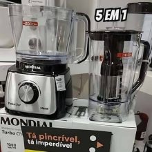 Multiprocessador de Alimentos Mondial Preto – Turbo Chef MPN-01-B 5 Funções 1000W