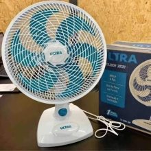 Ventilador de Mesa Ultra V-UT-30-01 30cm 6 Pás 3 Velocidades Branco e Azul