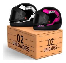 Kit 2 Capacete Fechado Sport Moto Pro Tork Casal Promoção