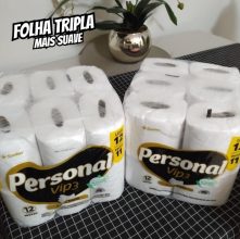 Personal Papel Higiênico Vip Folha Tripla Com 12 Rolos De 20M