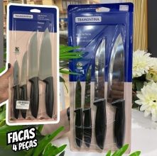 Tramontina JOGO FACAS INOX 4PC PLENUS PRE, Preto