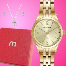 Relógio Mondaine Feminino Dourado Original Luxo Prova Dágua