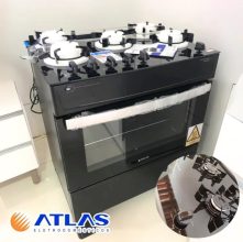 Fogão Atlas 5 Bocas preto Atenas Glass com Acendimento automático – Bivolt