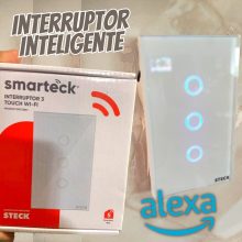 Steck, Interruptor Inteligente 4×2”, Touch Wi-Fi Steck Ambiente Conectado, 3 Módulos, Bivolt, Branco