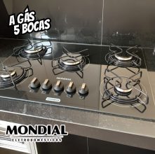 Cooktop a Gás, 5 Bocas, Mondial, Preto/Inox, Bivolt – CTG-02