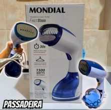 Passadeira a Vapor Portátil Fast Steam, Mondial, Branco/Azul, 1500W, 110V – VP-09