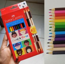 Lápis de Cor Ecolápis Caras & Cores 12 Cores + 6 Tons de Pele, Faber-Castell