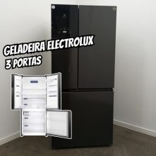 Geladeira Electrolux Frost Free Inverter 480L Efficient AutoSense 3 Portas Black Inox Look (IM7B) 220V